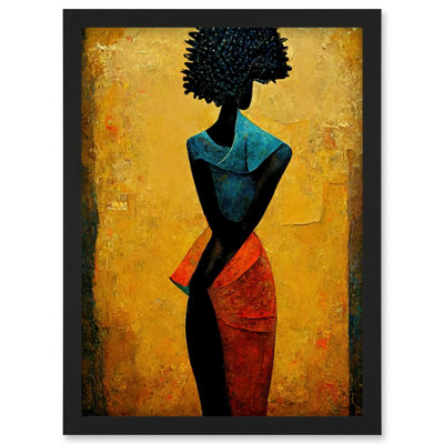 Artery8 Abstract Oil African Woman Wall Art PrintA4 Size from B&Q
