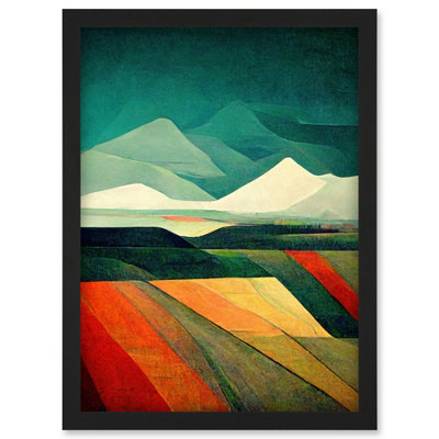 Artery8 Modern Semi-Abstract Colourful Landscape Wall Art PrintA4 Size from B&Q