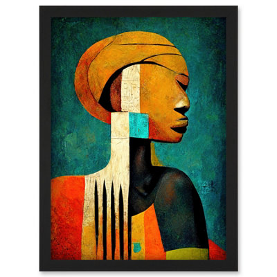 Artery8 Modern African Abstract Gold & Bold Wall Art PrintA4 Size from B&Q
