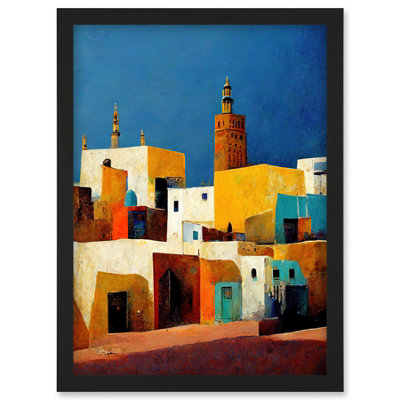 Artery8 Morocco Skyline Cityscape Modern Wall Art PrintA4 Size from B&Q