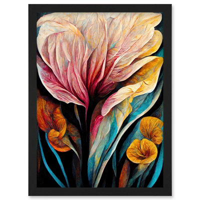Artery8 Abstract Tropical Floral Bloom Acrylic Flower Wall Art PrintA4 Size from B&Q