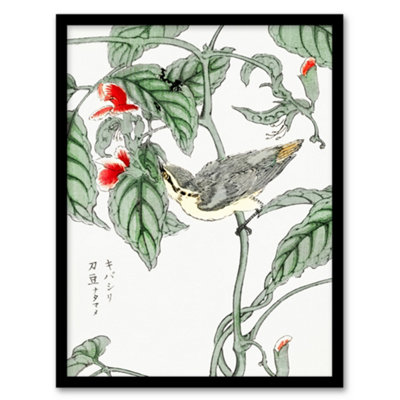 Artery8 Numata Kashu Framed Wall Art Print Tree Creeper And Pea JapanA4 Size from B&Q