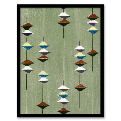 Artery8 Furuya Korin Framed Wall Art Print Vintage Japan Textile PatternA4 Size from B&Q