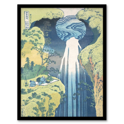 Artery8 Katsushika Hokusai Framed Wall Art Amida Falls Of The Kisokaido RoadA4 Size from B&Q