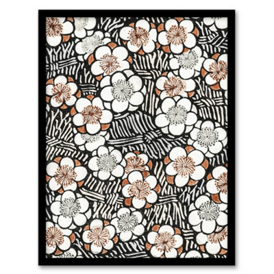 B&Q -  Shin Bijutsukai Framed Wall Art Print Flowerbed Floral PatternA4 Size