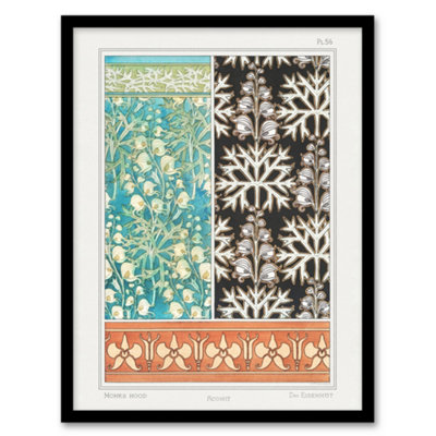 Artery8 Maurice Pillard Verneuil Framed Wall Art Aconite Monkshood Floral PatternsA4 Size from B&Q