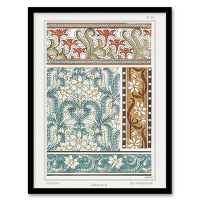 B&Q -  Maurice Pillard Verneuil Framed Wall Art Daffodil Floral PatternsA4 Size