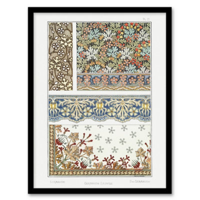 Artery8 Maurice Pillard Verneuil Framed Wall Art Geranium Floral PatternsA4 Size from B&Q