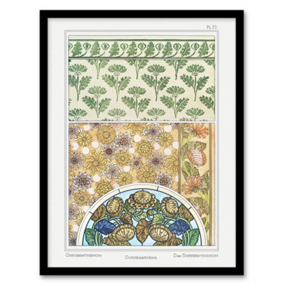 B&Q -  Maurice Pillard Verneuil Framed Wall Art Ornamental ChrysanthemumA4 Size