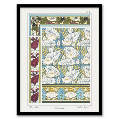 Artery8 Maurice Pillard Verneuil Framed Wall Art Print Water Lily PatternsA4 Size from B&Q