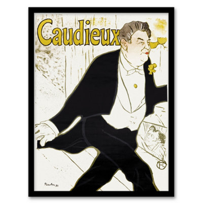 Artery8 Toulouse Lautrec Framed Wall Art Print Caudieux Artist PortraitA4 Size