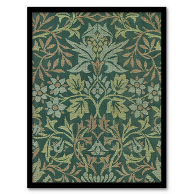 B&Q -  William Morris Framed Wall Art Print Flower Garden Textile DetailA4 Size