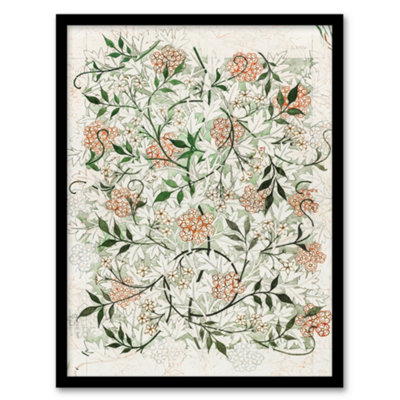 Artery8 William Morris Framed Wall Art Print Wild Jasmine Floral PatternA4 Size from B&Q