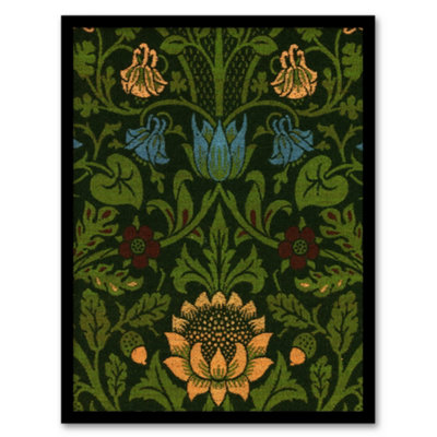Artery8 William Morris Framed Wall Art Print Violet Columbine Flower DetailA4 Size