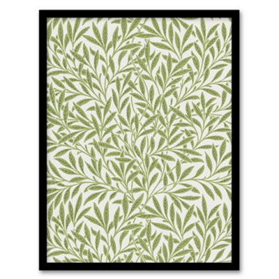 Artery8 William Morris Framed Wall Art Print Willow Leaves Bright PatternA4 Size from B&Q