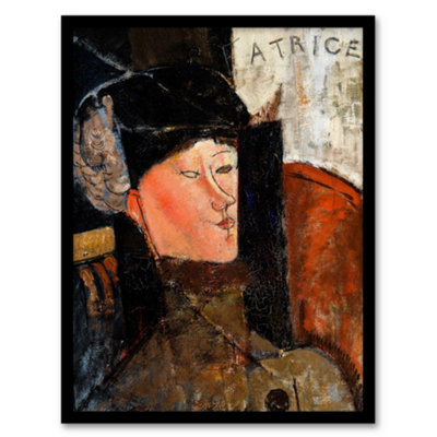 Artery8 Amedeo Modigliani Framed Wall Art Print Portrait Of Beatrice HastingsA4 Size from B&Q