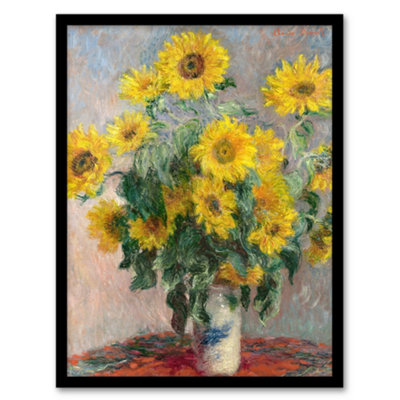 Artery8 Claude Monet Framed Wall Art Print Bouquet Of Sunflowers PaintingA4 Size from B&Q