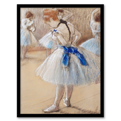 B&Q -  Edgar Degas Framed Wall Art Print Dancer Ballerina Pastel DrawingA4 Size