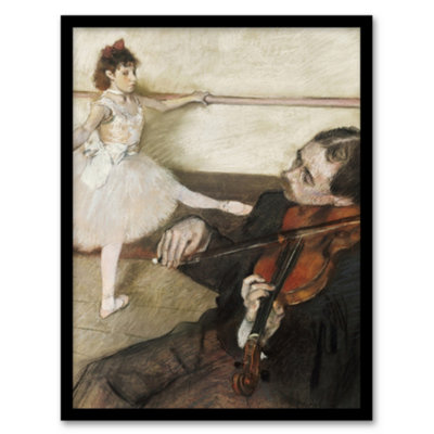 B&Q -  Edgar Degas Framed Wall Art Print Dance Lesson With ViolinistA4 Size