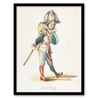 Artery8 Edouard Manet Framed Wall Art Print Polichinelle Clown PortraitA4 Size