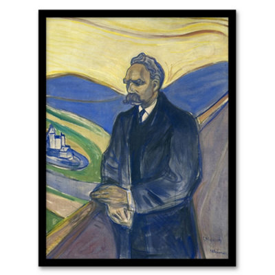 Artery8 Edvard Munch Framed Wall Art Print Friedrich Nietzsche PortraitA4 Size from B&Q