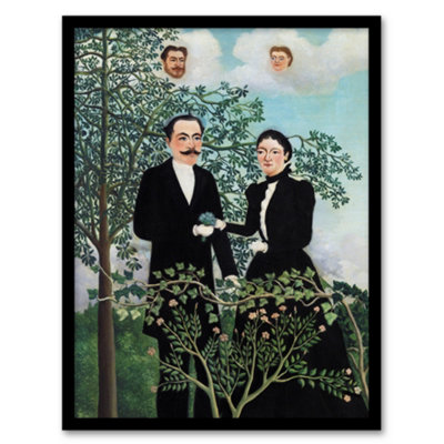 B&Q -  Henri Rousseau Framed Wall Art Past And Present Philosophical ThoughA4 Size