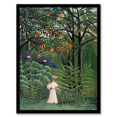 B&Q -  Henri Rousseau Framed Wall Art Woman Walking In An Exotic ForestA4 Size