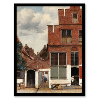 Artery8 Johannes Vermeer Framed Wall Art Print The Little Street FacadesA4 Size from B&Q