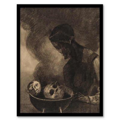 Artery8 Odilon Redon Framed Wall Art Print Cauldron Of The SorceressA4 Size from B&Q