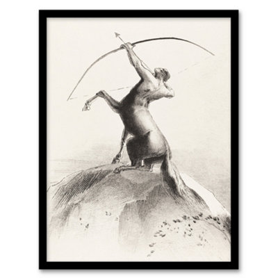 Artery8 Odilon Redon Framed Wall Art Print Centaur Aiming At The CloudsA4 Size from B&Q