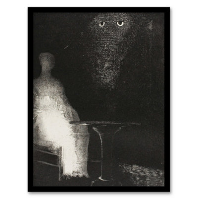 Artery8 Odilon Redon Framed Wall Art Gaze On The Chair Human Figure OutlineA4 Size from B&Q