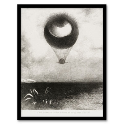 Artery8 Odilon Redon Framed Wall Art Print The Eye Like A Strange Balloon - A4 Size