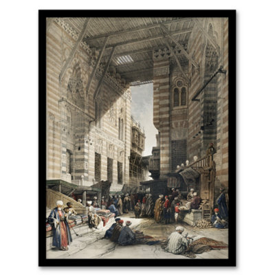 B&Q -  David Roberts Framed Wall Art Print Silk Mercer Bazaar El GhatreshyehA4 Size