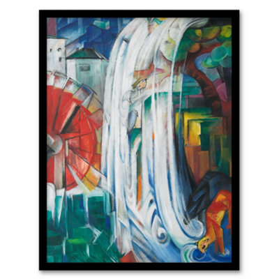 B&Q -  Franz Marc Framed Wall Art The Bewitched Mill Colourful PaintingA4 Size
