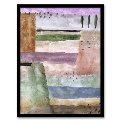 Artery8 Paul Klee Framed Wall Art Landscape With Poplars Abstract PaintingA4 Size from B&Q