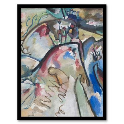 B&Q -  Kandinsky Framed Wall Art Print Improvisation 21A Abstract LandscapeA4 Size