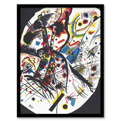 Artery8 Wassily Kandinsky Framed Wall Art Worlds Iii Abstract Painting - A4 Small