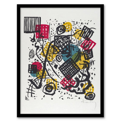 Artery8 Wassily Kandinsky Framed Wall Art Worlds V Abstract Painting - A4 Small