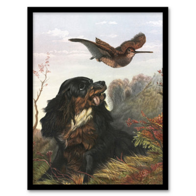 Artery8 Arthur Fitzwilliam Tait Framed Wall Art Cocker Spaniel Dog And WoodcockA4 Size from B&Q