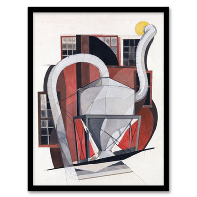 Artery8 Charles Demuth Framed Wall Art Industrial Machinery Cubist PaintingA4 Size from B&Q