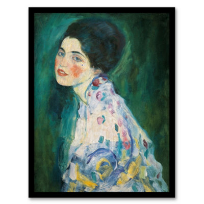 Artery8 Gustav Klimt Framed Wall Art Print Portrait Of A Lady In Floral DressA4 Size from B&Q