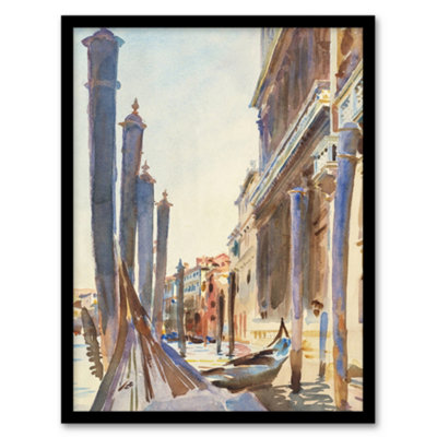 Artery8 John Singer Sargent Framed Wall Art Gondola Moorings On The Grand CanalA4 Size from B&Q