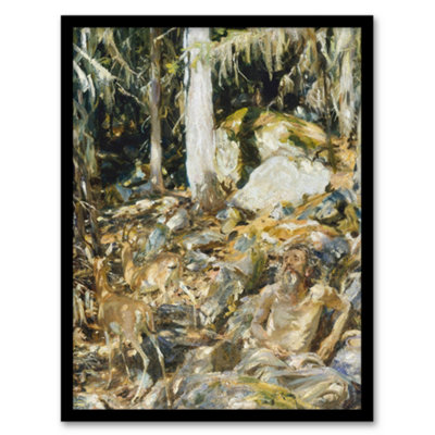 Artery8 John S Sargent Framed Wall Art  Il Solitario The Hermit In The ForestA4 Size from B&Q