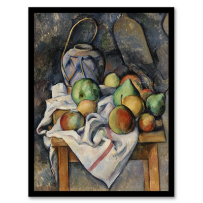 Artery8 Paul Cezanne Framed Wall Art Print Ginger Jar And Fruit Still LifeA4 Size from B&Q