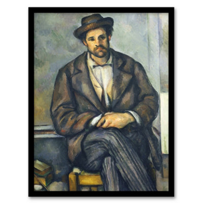 Artery8 Paul Cezanne Framed Wall Art Print Seated Peasant Portrait PaintingA4 Size from B&Q