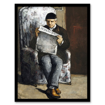 B&Q -  Paul Cezanne Framed Wall Art The Artists Father Reading NewspaperA4 Size