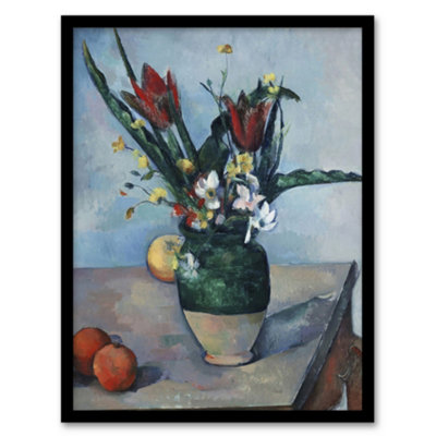 Artery8 Paul Cezanne Framed Wall Art The Vase Of Tulips Still Life PaintingA4 Size from B&Q