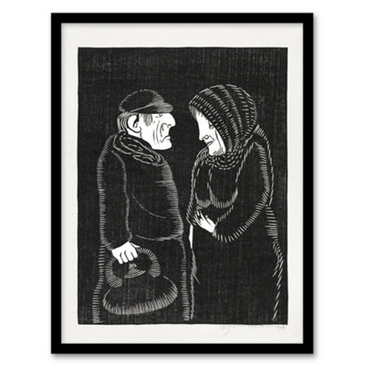 B&Q -  Samuel J De Mesquita Framed Wall Art Print Fantasy Man And WomanA4 Size