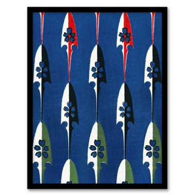 Artery8 Furuya Korin Framed Wall Art Vintage Japan Arrowheads PatternA3 Size from B&Q