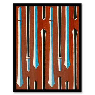Artery8 Furuya Korin Framed Wall Art Print Vintage Japan Bamboo PatternA3 Size from B&Q